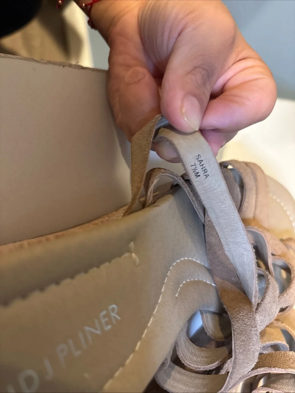 Donald J. Pliner Taupe Suede Cork Platform Sandals